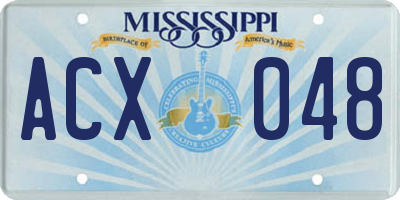 MS license plate ACX048
