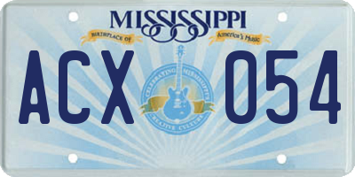 MS license plate ACX054