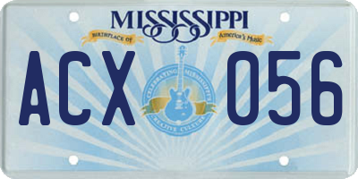 MS license plate ACX056