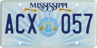 MS license plate ACX057