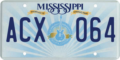 MS license plate ACX064