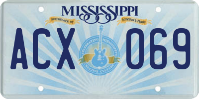 MS license plate ACX069
