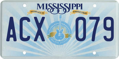 MS license plate ACX079
