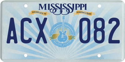 MS license plate ACX082
