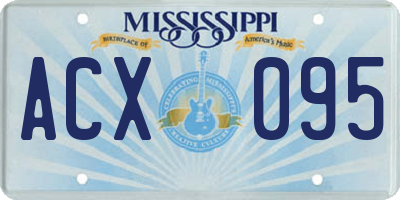 MS license plate ACX095