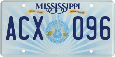 MS license plate ACX096