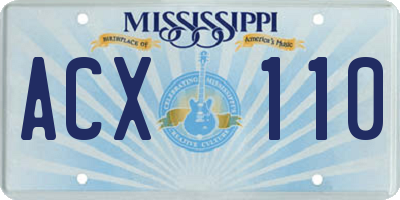 MS license plate ACX110