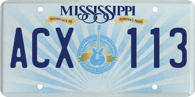 MS license plate ACX113