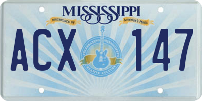 MS license plate ACX147