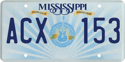 MS license plate ACX153