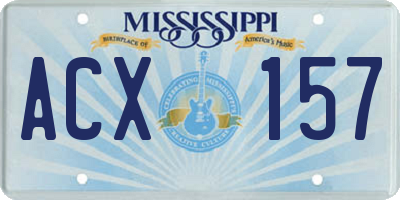 MS license plate ACX157