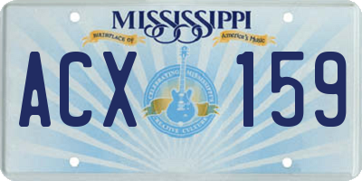 MS license plate ACX159