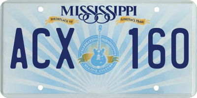 MS license plate ACX160
