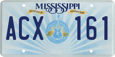 MS license plate ACX161