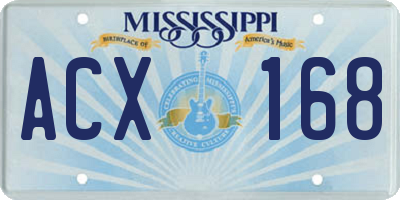 MS license plate ACX168