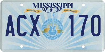 MS license plate ACX170