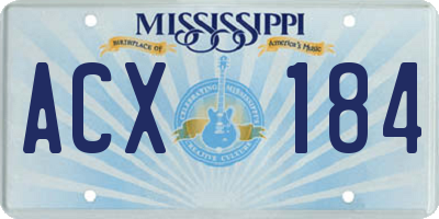 MS license plate ACX184