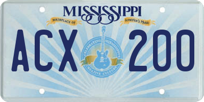 MS license plate ACX200
