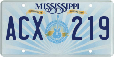 MS license plate ACX219