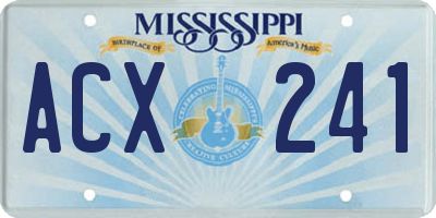 MS license plate ACX241
