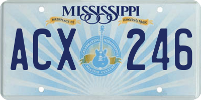 MS license plate ACX246