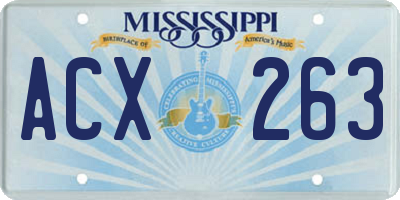 MS license plate ACX263