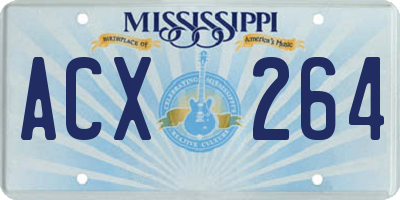 MS license plate ACX264