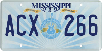MS license plate ACX266
