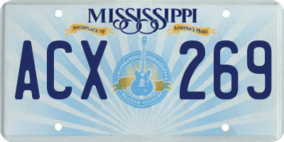 MS license plate ACX269