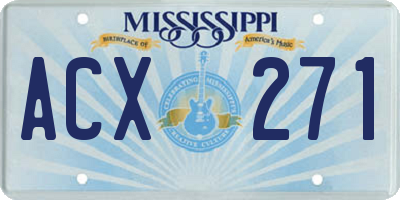 MS license plate ACX271