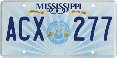 MS license plate ACX277
