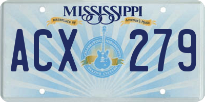MS license plate ACX279