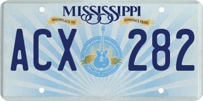 MS license plate ACX282