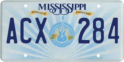 MS license plate ACX284