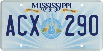 MS license plate ACX290