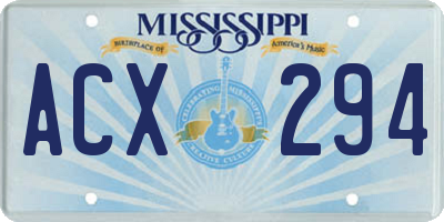 MS license plate ACX294