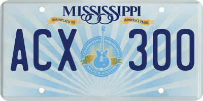 MS license plate ACX300