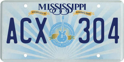 MS license plate ACX304