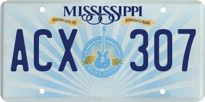 MS license plate ACX307