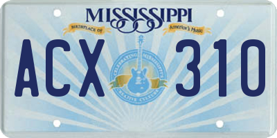 MS license plate ACX310