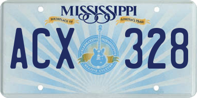 MS license plate ACX328