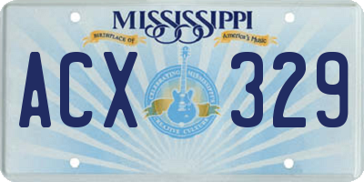 MS license plate ACX329