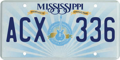 MS license plate ACX336