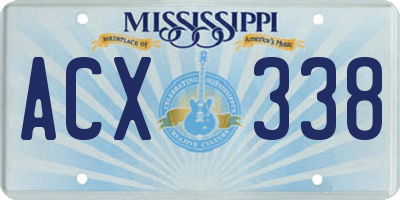 MS license plate ACX338