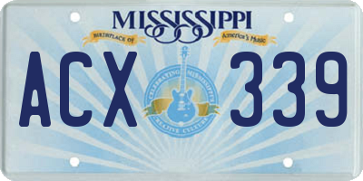 MS license plate ACX339