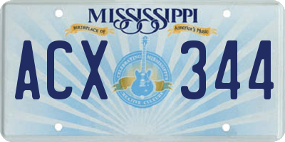 MS license plate ACX344