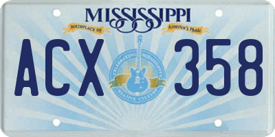 MS license plate ACX358