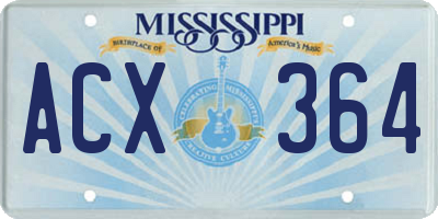 MS license plate ACX364