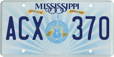 MS license plate ACX370