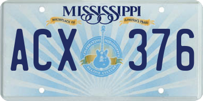 MS license plate ACX376
